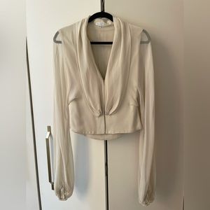 Vintage Reem Acra Silk Corset Top Vest Blouse Sheer